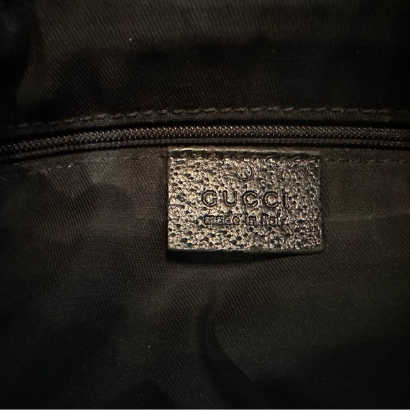 Vintage Gucci Black Fabric Handbag with Polished Chrome Hardware - Picture 11 of 16